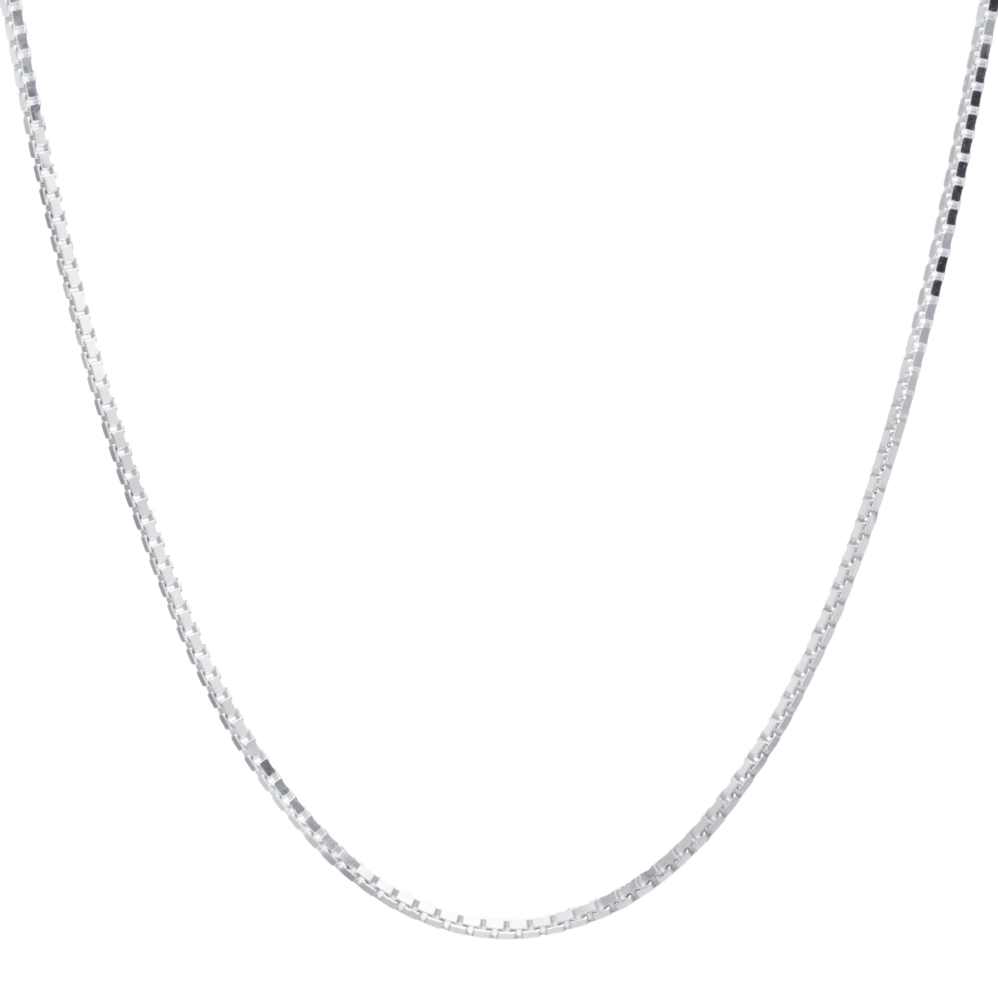 Marisol & Poppy Sterling Silver Box Chain Necklace 16" For Men & Women, Adults & Teens