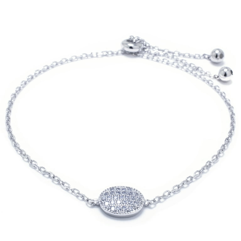 Sterling Silver CZ Adjustable Bolo Bracelet Sterling Silver CZ Adjustable Bolo Bracelet