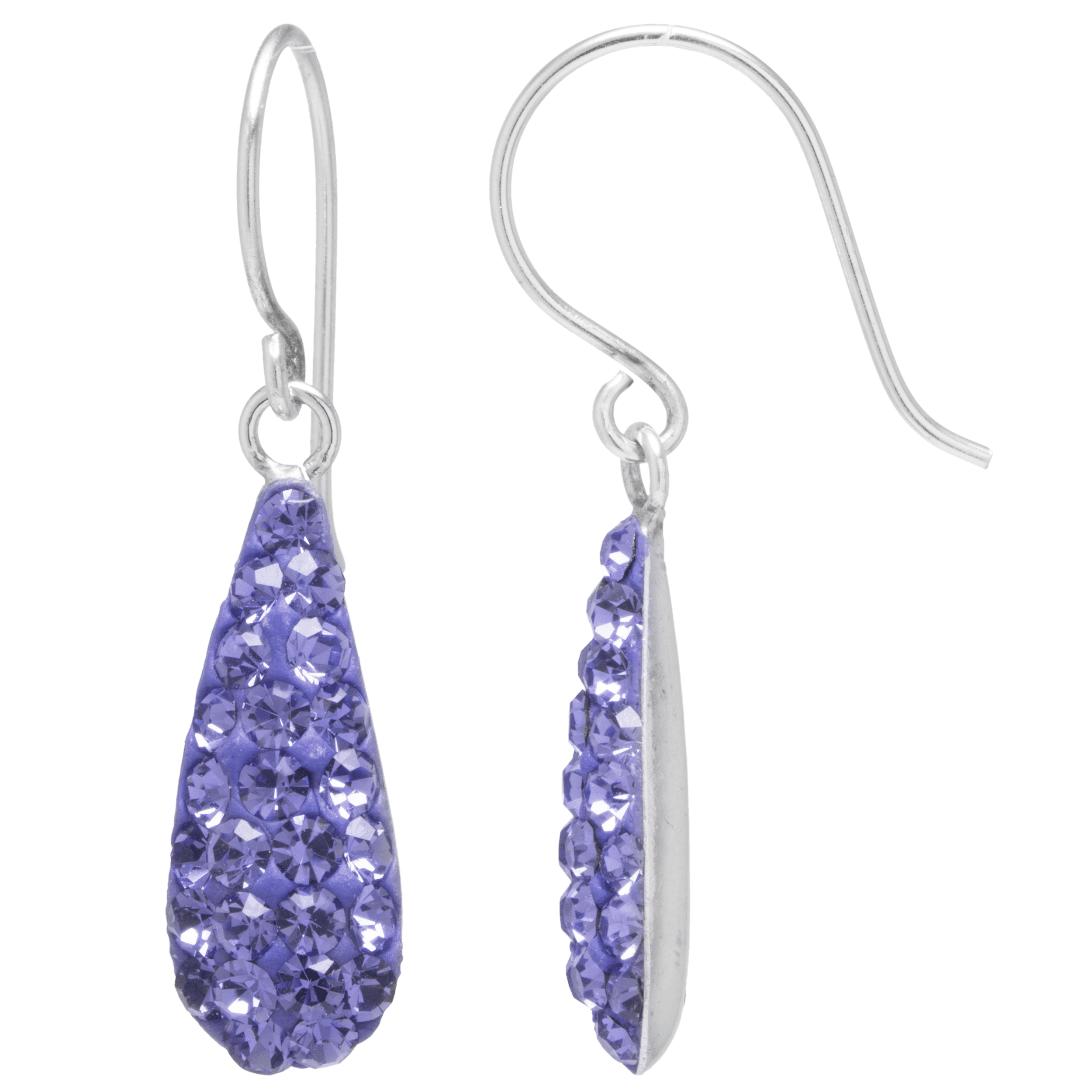 Marisol & Poppy Crystal Teardrop Drop Earrings in Sterling Silver for Women & Teens