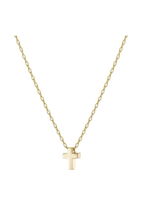 Mini Cross Necklace Gold Over Sterling Silver