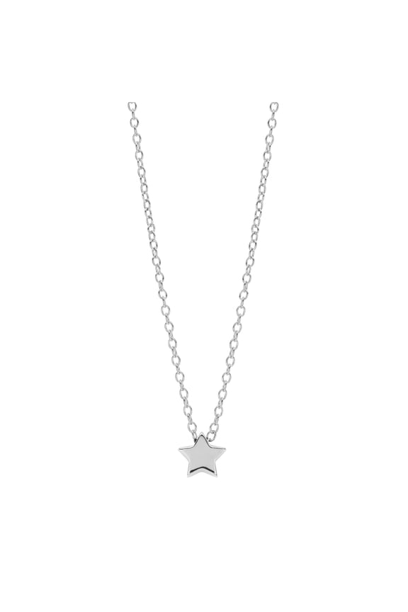 Sterling Silver Mini Star Pendant Necklace For Women & Teens, 16" + 2" Extender Chain