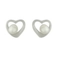 thumbnail image 1 of Marisol & Poppy Pearl Heart Studs in Sterling Silver, for Women, Teen, 1 of 3