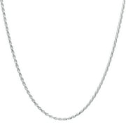Marisol & Poppy Rope Chain 18" in Sterling Silver Unisex for Adult and Teen