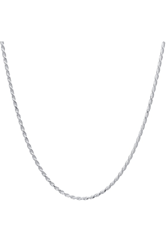 Sterling Silver Rope Chain Necklace 20" For Men & Women, Adults & Teens