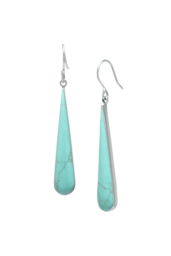Tear Drop Turquoise Earrings for Women in Fine Sterling Silver