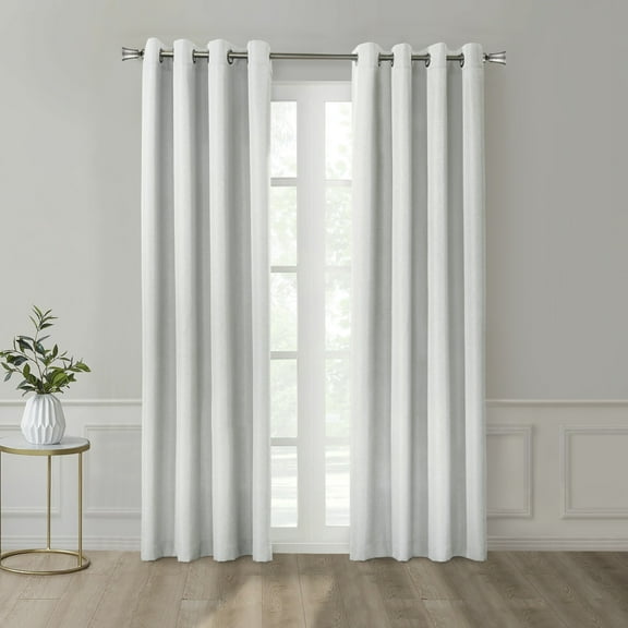 Marissa Blackout Grommet Curtain Panel 52 x 108 in Light Grey