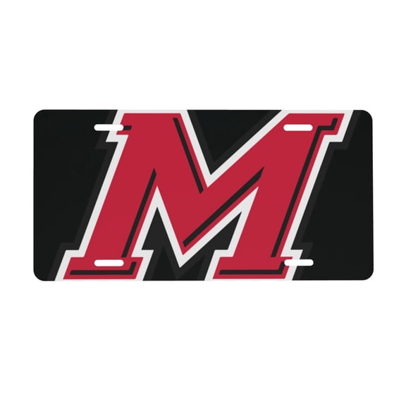 Marist M Logo License Plate 6x12 Inch Thickening Aluminum Metal Decorative License Plates, Universal Fit For Trucks, Suvs, Vehicles