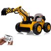 PALBY'S Kids Ride-On Electric Excavator Digger Toy - 12V, Remote Control, Digging Arm, 360° Spin, Blue