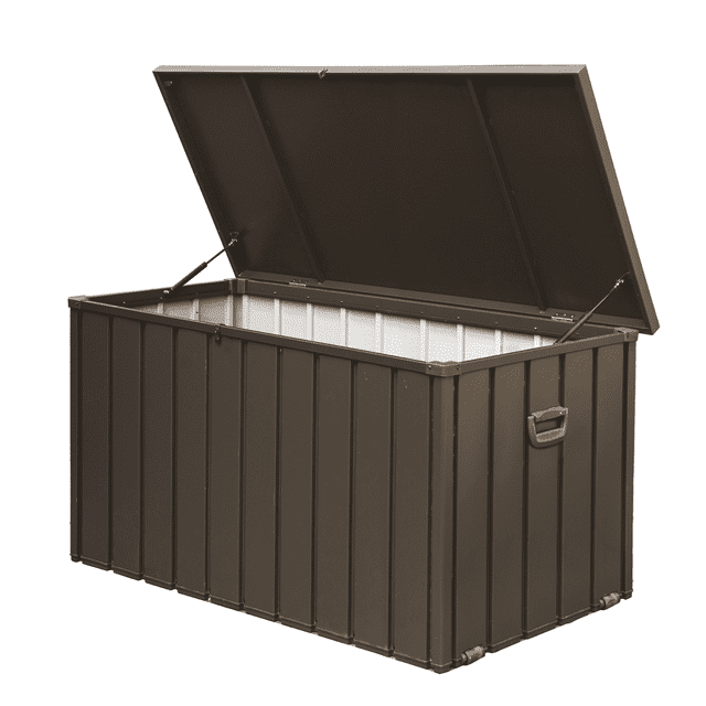 Maritcute 200 Gallon Storage Deck Box Attractive Bench Seat Lockable Hydraulic Rod Support Storage Container For Garden Tools