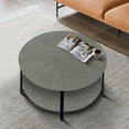 Maritcute 31.5" Round 2Tier Coffee Table with Metal Leg Farmhouse