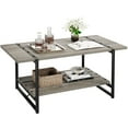 thumbnail image 1 of Maritcute 41'' Farmhouse Style 2-Tier Coffee Table with Metal Shelf - Easy Assembly for Living Room/Home Office, 1 of 10