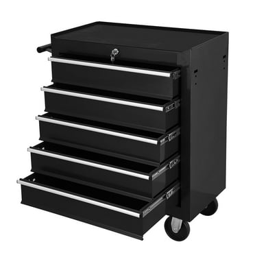 Maritcute 5 Drawer Tool Chest with Wheels,Metal Locking Rolling Tool Box with Tool Organizer Trays for Tool Storage Organizer,Portable Standing Mechanic Toolbox for Garage,30 Inch Tall Tool Cabinet
