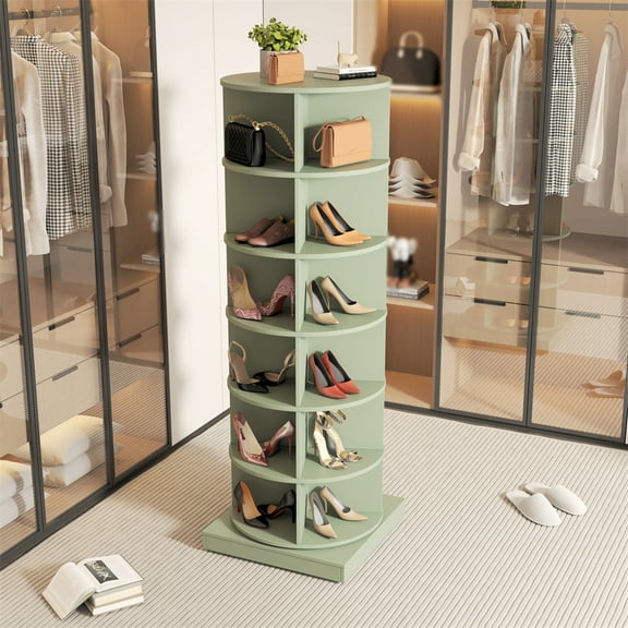 Maritcute 6 Tier/7 Tier Rotating Shoe Rack Tower, Spinning Shoe Display Rack, 360° Revolving Round Shoe Closet, Vertical Handbag Shoes Organization