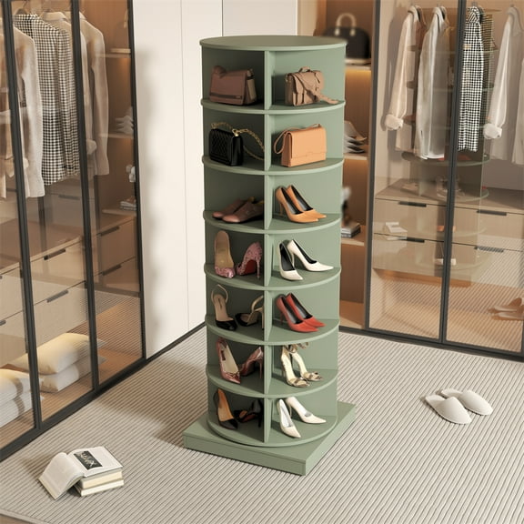 Maritcute 6 Tier/7 Tier Rotating Shoe Rack Tower, Spinning Shoe Display Rack, 360° Revolving Round Shoe Closet, Vertical Handbag Shoes Organization