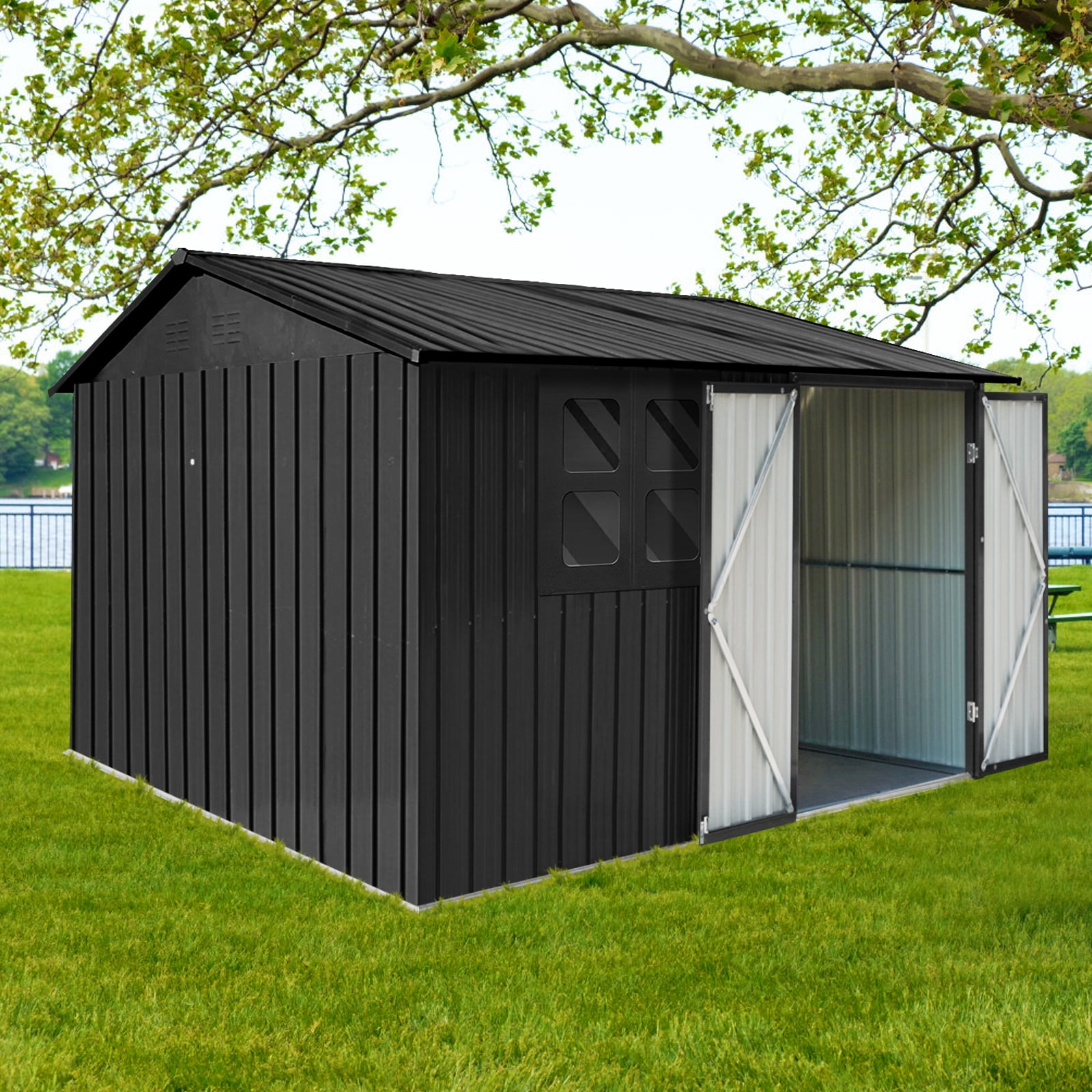 Maritcute 6x8FT Outdoor Metal Storage Shed Waterproof Garden Shed
