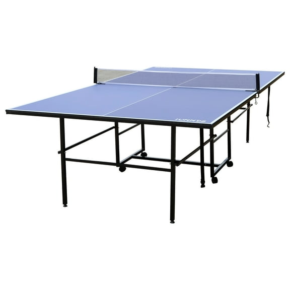 Maritcute 9ft Mid-Size Foldable and Portable Ping Pong Table Set for Indoor Games,Comes with Net, 2 Table Tennis Paddles, and 3 Balls