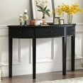 thumbnail image 1 of Maritcute Console Table With Vertical Stripe Drawer Fronts And 4 Legs, Farmhouse Entryway Sofa Table With 3 Drawers For Entry Way Hallway Dining Room Living Room, 1 of 9