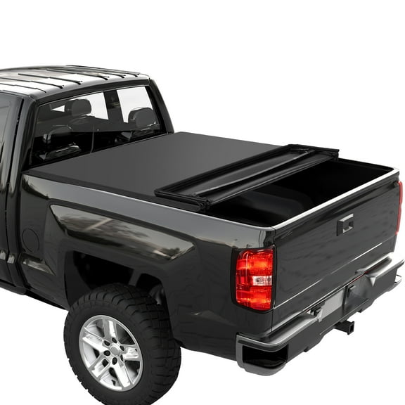 Maritcute Soft Quad Fold Tonneau Cover for 2014-2018 Chevy Silverado/GMC Sierra 1500, 6.6 Ft Fleetside Bed
