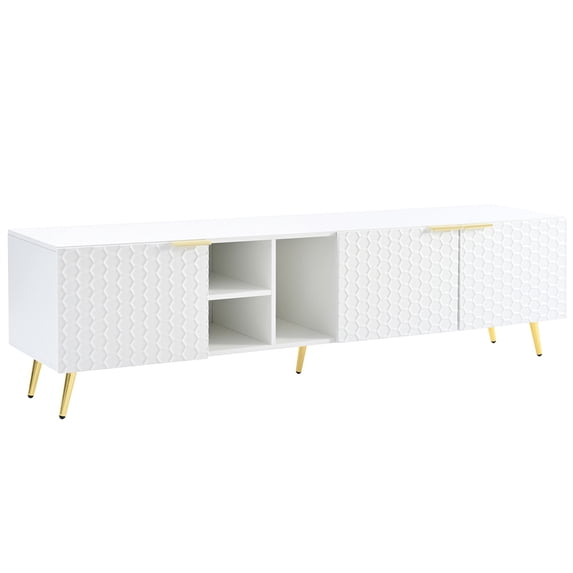 Maritcute TV Stand For 80-89 Inches Television Modern TV Consoles Entertainment Stand With Storage Cabinets For Living Room Home Office
