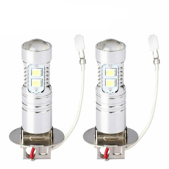 MaritcuteH3 Fog LED Light Bulb,2 Pcs H3 Led Fog Light Bulb Conversion Kit Dc 12v-24v 100w 360 Degrees Super Bright Canbus 6000k 1800LM LED chip high Power Fog Running Lights