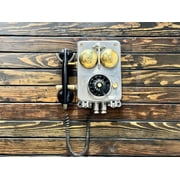 Maritime Antique Vintage Original Aluminum Reclaimed Ship Wall Mount Telephone
