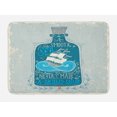 thumbnail image 1 of Maritime Bath Mat, Creative Design Bottle with Ship and Text Ornament on Grunge Backdrop, Plush Bathroom Decor Mat with Non Slip Backing, 29.5" X 17.5", Petrol Blue Pale Taupe, by Ambesonne, 1 of 2