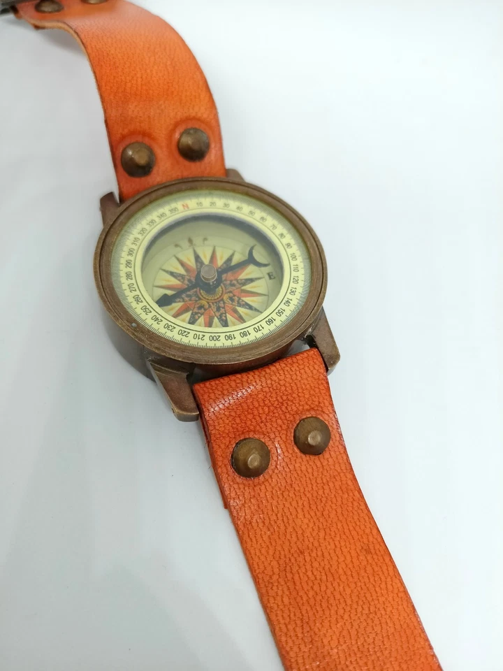 Maritime Brass Sundial Compass Wrist Leather nautical Perfect Gifts