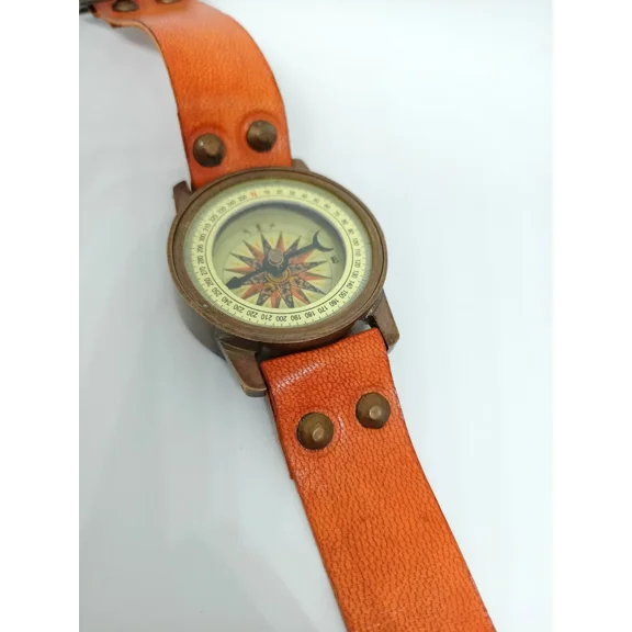 Maritime Brass Sundial Compass Wrist Leather nautical Perfect Gifts