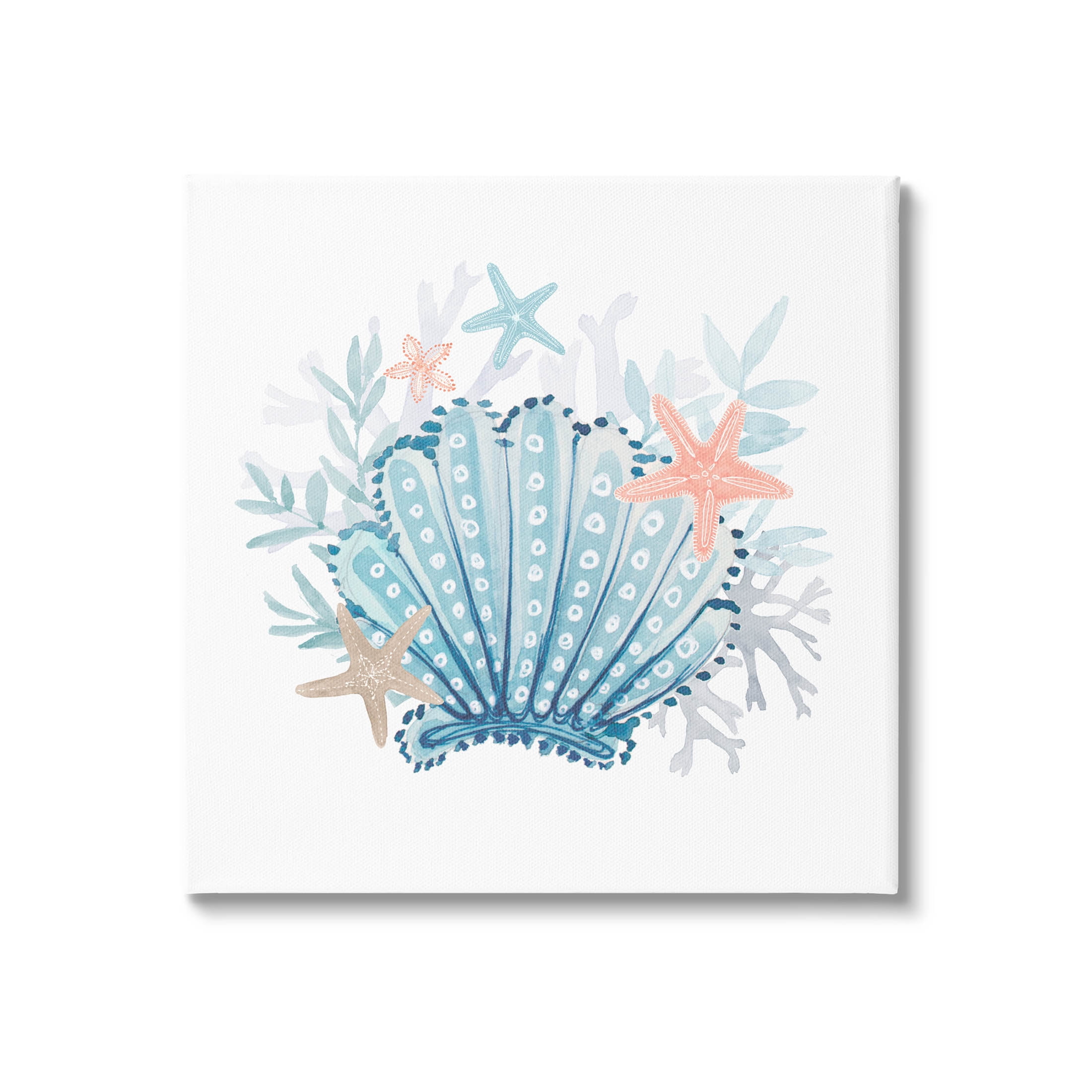 Maritime Clamshell Layered Coral Animals & Insects Graphic Art Gallery Wrapped Canvas Print Wall Art