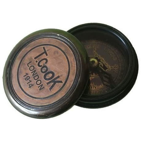 Maritime Collectible Nautical Compass T.cook London Compass Brass Finish