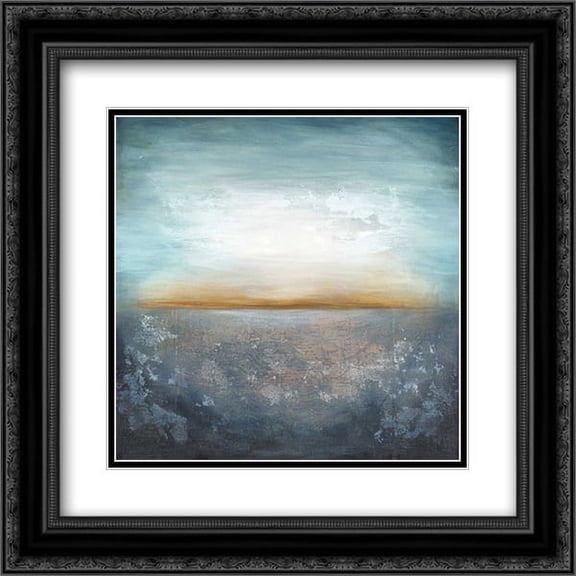 Maritime Glow 2x Matted 20x20 Black Ornate Framed Art Print by St. Germain, Patrick