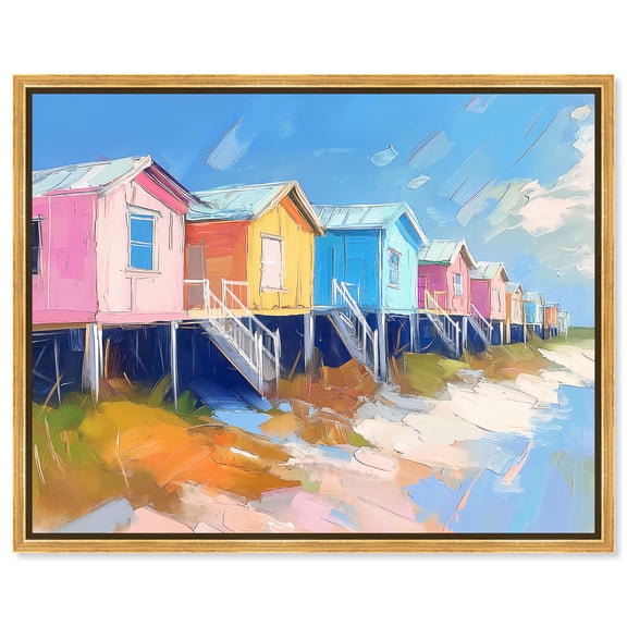 Maritime Palette Canvas Print Coastal Art by Art Remedy, Gold Frame, 30 x 24