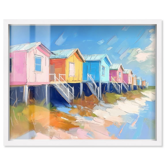 Maritime Palette Shadowbox Print Coastal Art by Art Remedy, White Frame, 36 x 30