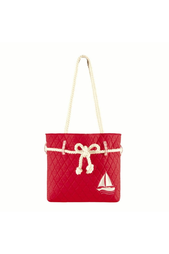 Maritime Red Ruffle Tote