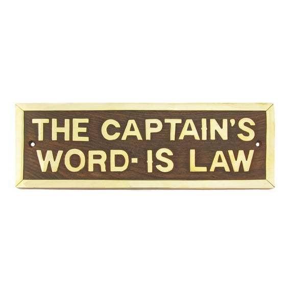 Maritime Ships Sign Plaque CAPTAINS WORD IS LAW Nautical pub/bar/home wall decor