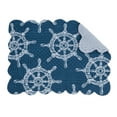 thumbnail image 1 of Maritime Single Placemat Quilted Nautical Coastal Ship Wheel Mat For Dining, 13" x 19", 1 of 5