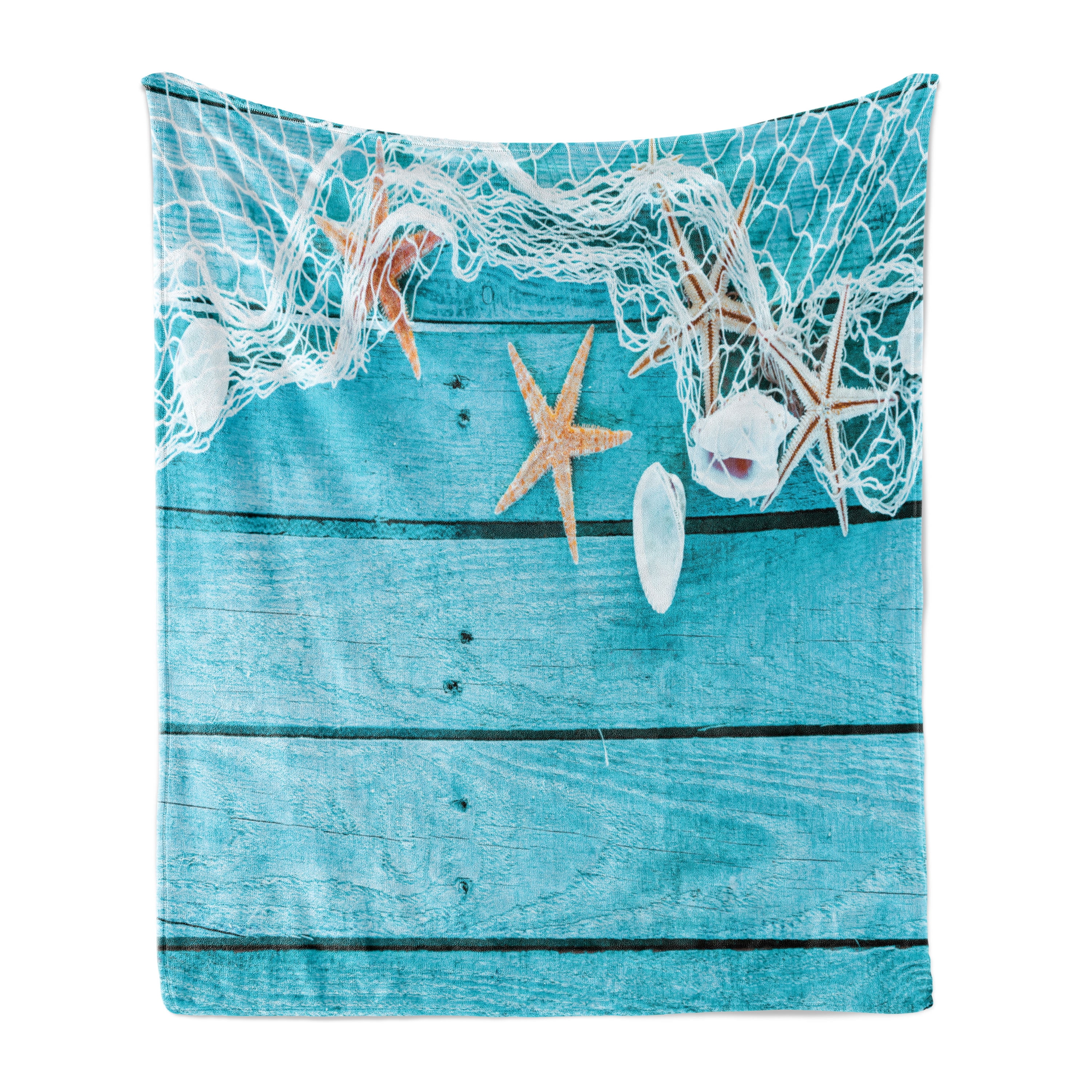 Maritime Soft Flannel Fleece Throw Blanket, Nautical Elements