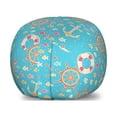 thumbnail image 1 of Maritime Storage Toy Bag Chair, Nautical Marine Themed Anchor Cartoon Fishes Life Rudder Pattern, Stuffed Animal Organizer Washable Bag, Large Size, Deep Sky Blue Multicolor, by Ambesonne, 1 of 3
