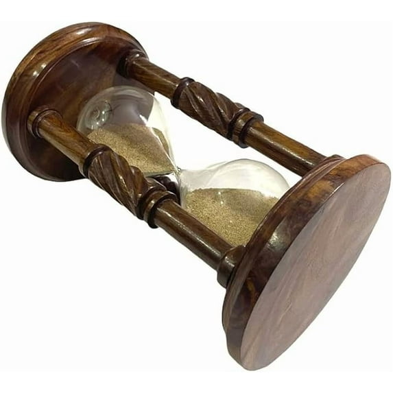 Maritime Treasures Antique Finish Brass Sand Timer, Vintage Nautical Maritime Hourglass, Collectibles Home & Office Décor Sand Timer