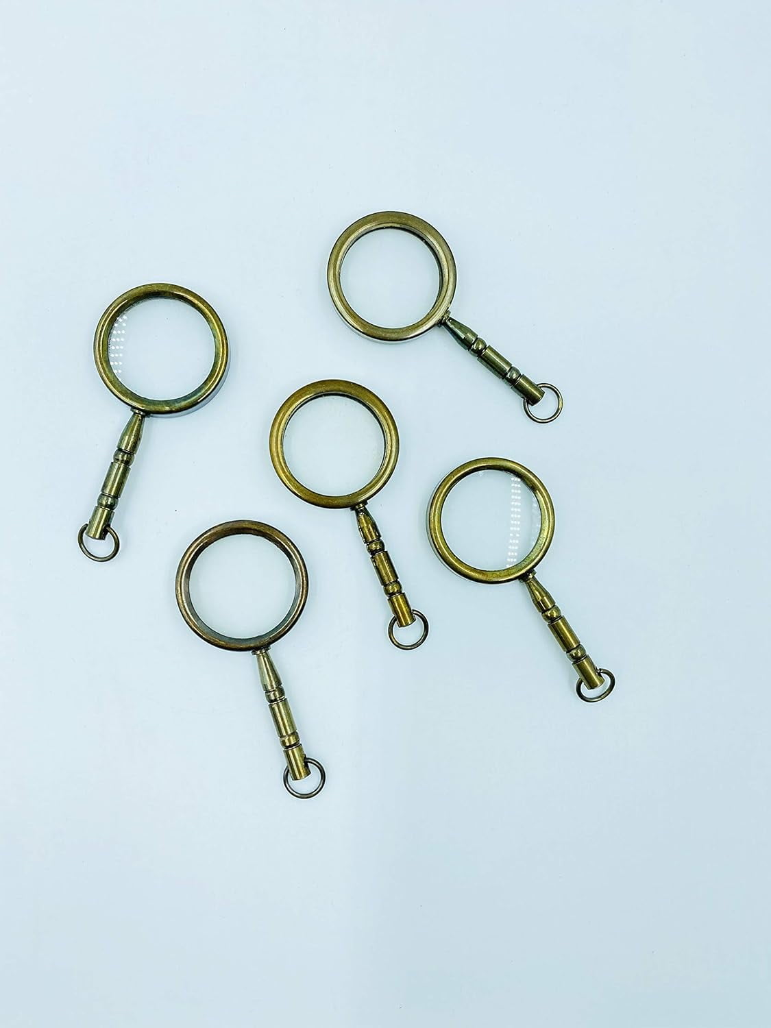 Maritime Treasures Brass Handle Magnifying Glass Key chain Lot Of 50 Pendent Magnifier Best gift