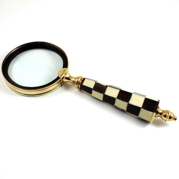 Maritime Treasures Brass Magnifier Glass Magnifying Classic Nautical Glasses of Designer Gold Magnifign Handheld Decorative