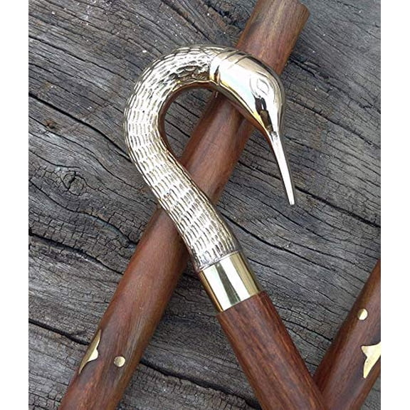 Maritime Treasures Decorative Swan Head Walking Cane, Elegant Bird Handle Walking Stick, Unique Animal Design for Collection and Special Occasions