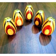 Maritime Treasures Handcrafted Wooden Kaleidoscope Set of 5   Multi-Tone Egg Shape