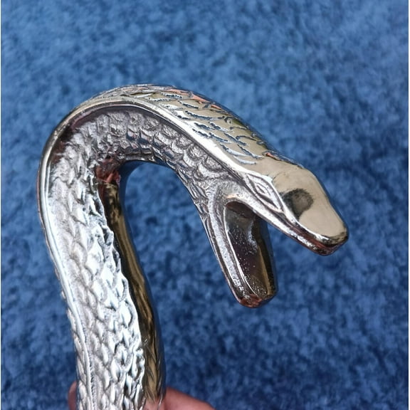 Maritime Treasures Handmade Brass Snake Handle Wooden Walking Stick | Vintage Decorative Cane for Men and Women