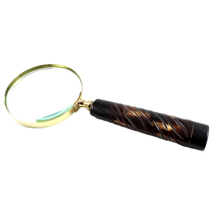 Maritime Treasures Nautical Classic Brass Magnifier 4\" with Curvy Handle for New Year Back to School Father's Day Mother's Day Gifts