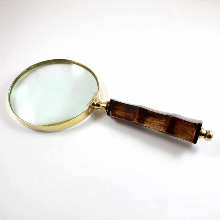 Maritime Treasures Nautical Style Brass Hand Magnifier Metal and Alloy Magnifying Glass Lens with Comfortable Handle Grip