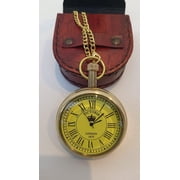 الكنوز البحرية ساعة الجيب النحاسية المصنوعة يدويًا The Timekeeper | ساعة هيكل عظمي Steampunk عتيقة مع صندوق هدايا جلدي