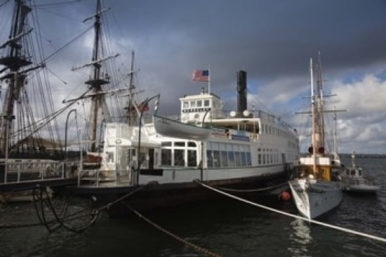 Maritime museum with Ferry Berkeley San Diego Bay San Diego California USA Canvas Art - Panoramic Images (24 x 16)