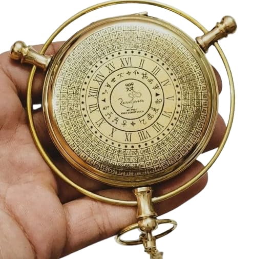 Maritime treasures Antique Brass Astrolabe Compass with Calendar and Zodiac Symbols