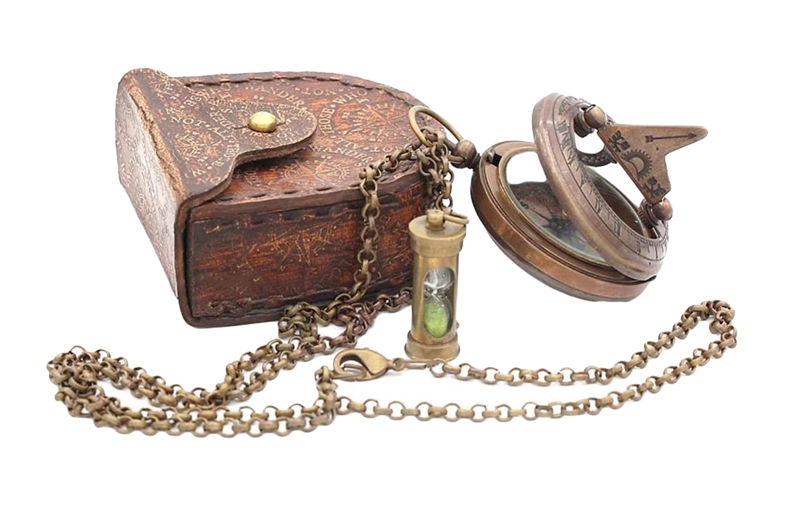 Maritime treasures Antique Nautical Vintage Directional Magnetic Compass Go Confidently in The Direction of Your Dreams Thoreau's Quote Compass W/Case by DOLLOND LONDON1920